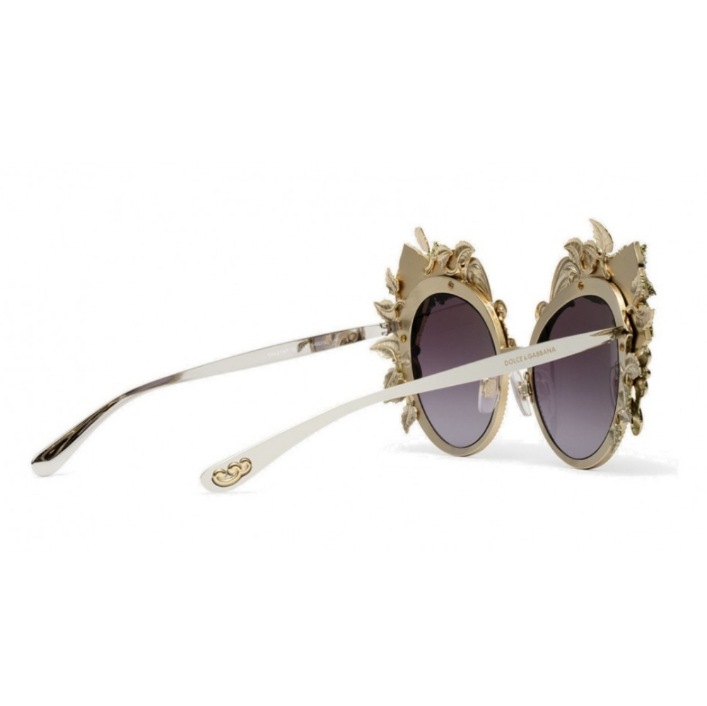 🧨RARE🧨 Dolce & Gabbana Gold Metal in Embroidery Ortensia - Picture 3 of 7